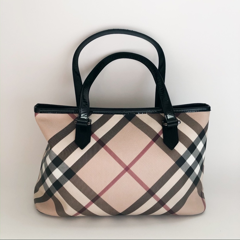 Burberry Supernova Check Coated Canvas Nickie Tote
